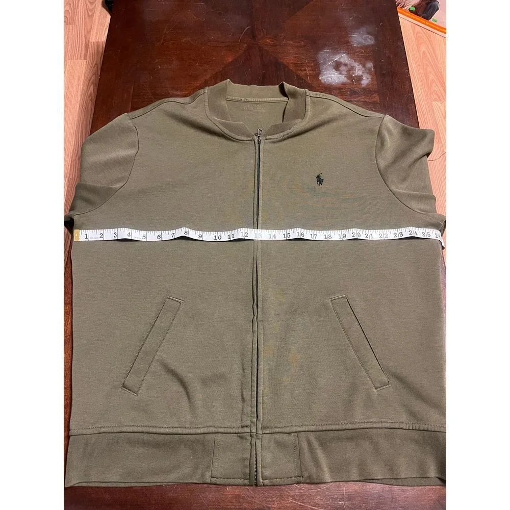 Mens Polo Ralph Lauren Performance olive Green Jacket Size XL Varsity Bomber